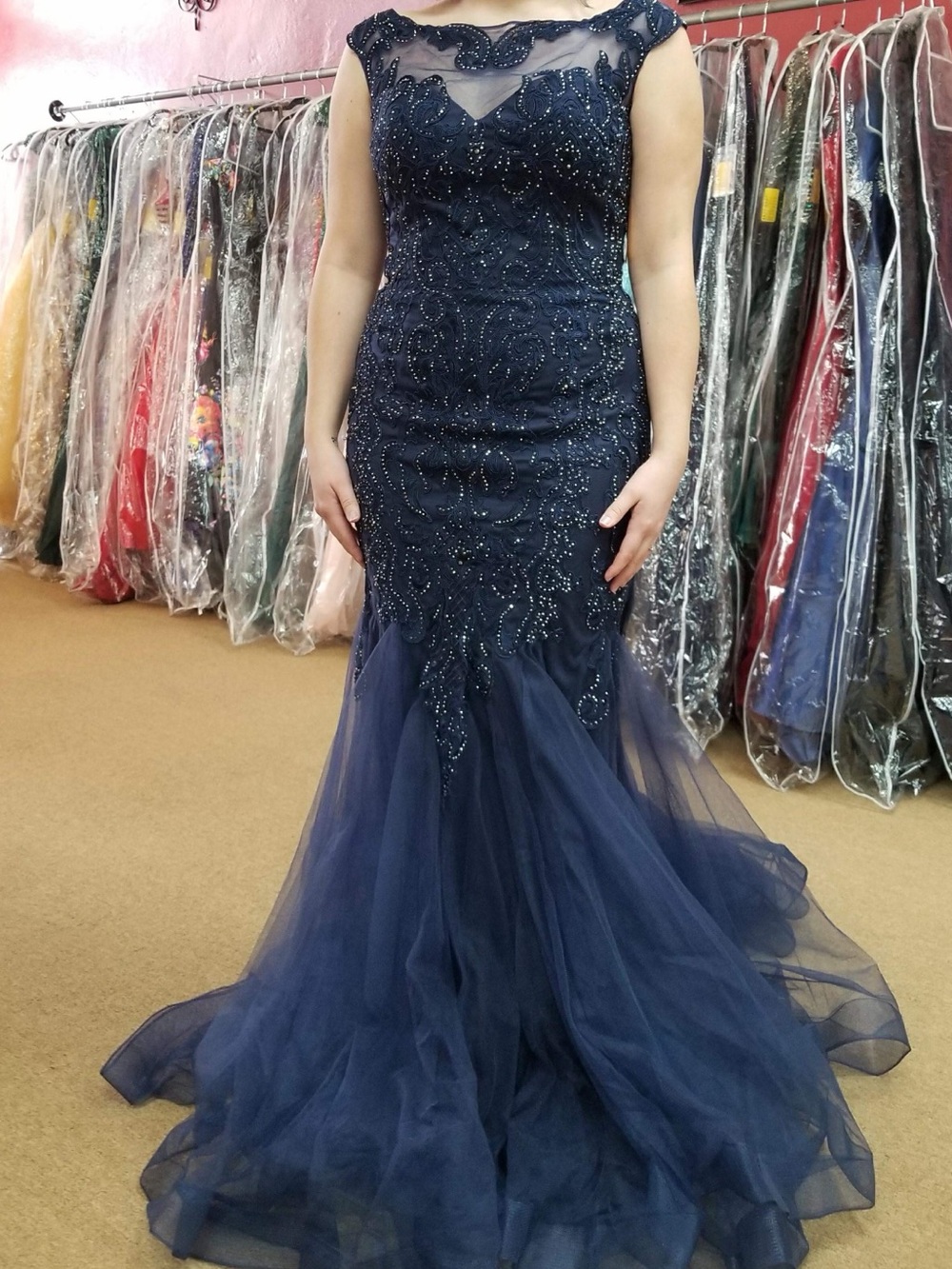 Navy blue prom dress